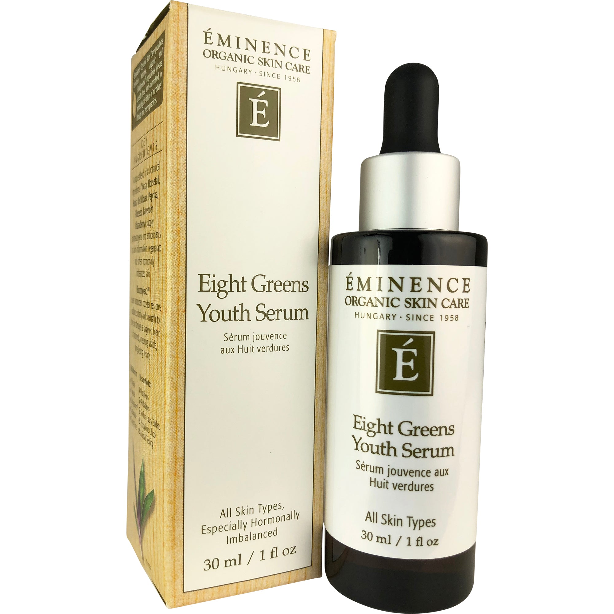 Eminence Organic Skin Care Eight Greens Youth Serum For All Skin Types Especially Hormonally Imbalanced 1 oz
